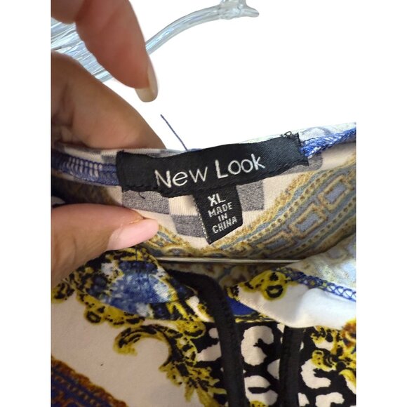 New Look XL Hooded Long Sleeve Top With Geometric‎ & Baroque Print Multicolor - Picture 7 of 8